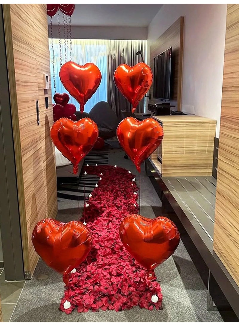 Valentine’s Day Decoration Set of 43 Pieces Featuring 20 Red Latex Balloons, 5 Heart-Shaped Foil Balloons, and Letter Balloons Spelling “Happy Valentine’s Day” – A Complete Valentine’s Decoration Set to Create a Romantic Atmosphere and Celebrate Valentine’s Day in Style - Image 3