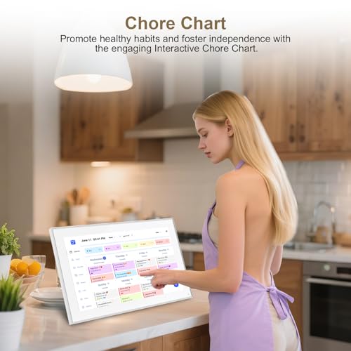 akimart 15.6 inch Wall Planner Digital Calendar & Chore Chart, Smart Touchscreen Display for Family Schedules, Hearth Display Digital Calendar, Digital Photo Frame, Great for Organizing Your 2025 Calendar - Image 5