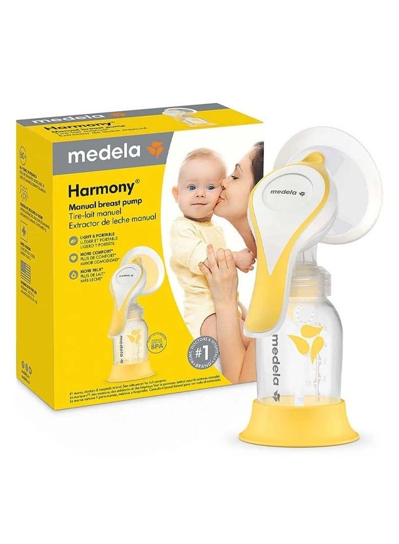 Medela Harmony Manual Breast Pump, Compact Swiss Design with PersonaFit Flex Shields and Medela's 2-Phase Expression Technology - Image 1