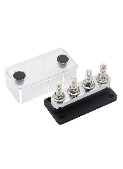 600A Power Distribution Block Bus Bar 4 x 3/8 Posts 48V DC Busbar Box