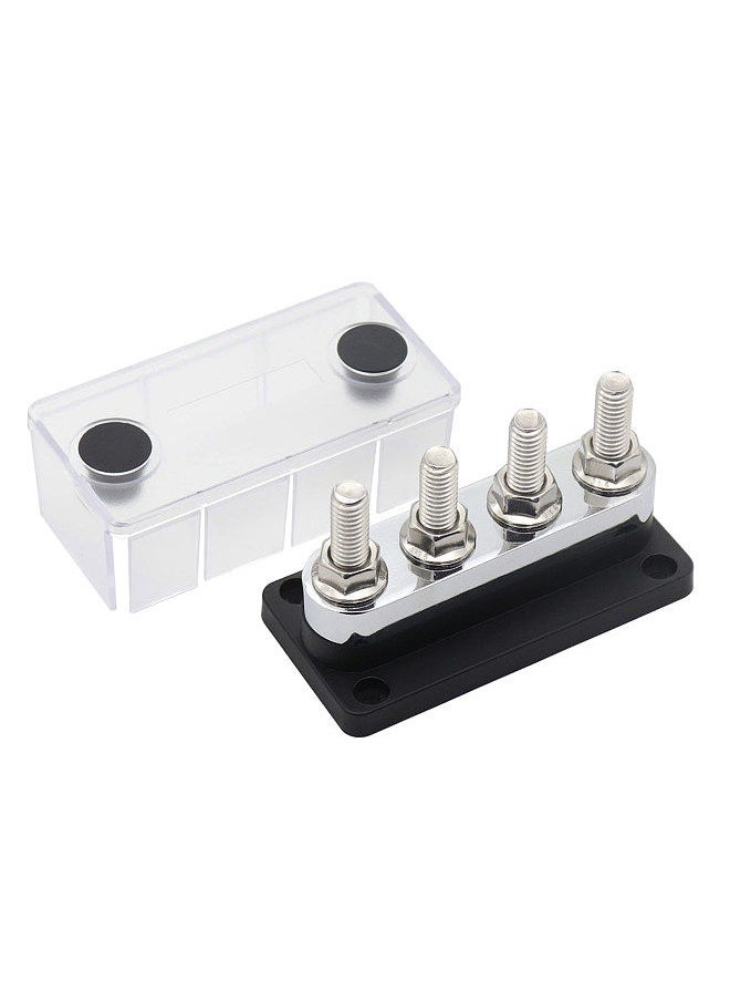 600A Power Distribution Block Bus Bar 4 x 3/8 Posts 48V DC Busbar Box