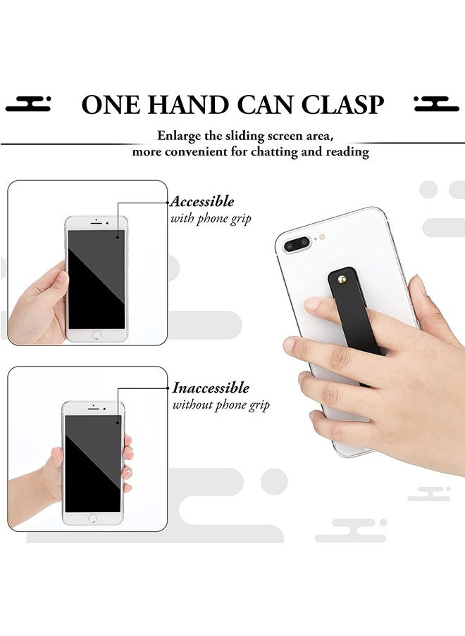 Ant - 6-Piece Phone Grip Strap Telescopic Finger Strap Bracket, Portable Self-adhesive Phone Finger Grip Holder for Most Smartphone(Black &White) - Image 1