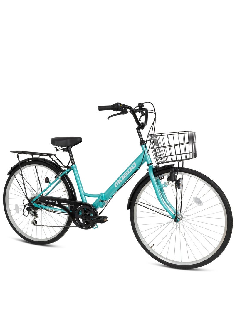 MOGOO Fusion 24-Inch Road Bike | 24-Inch Wheel Size | Adjustable Seat | With Basket And Carrier | Green Color - Image 2