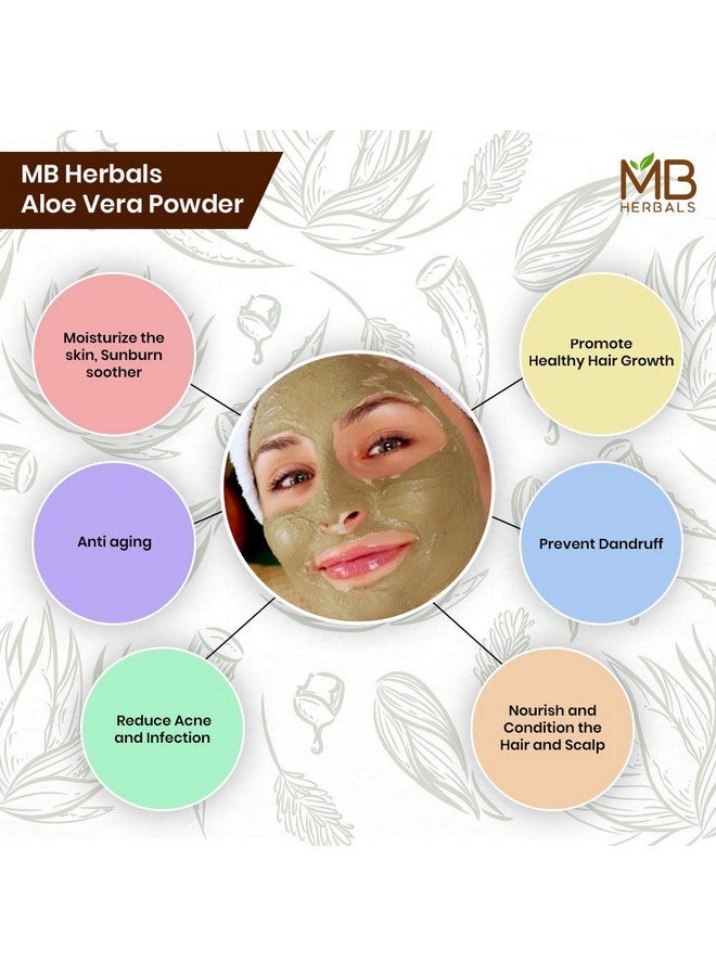 مسحوق الصبار من إم بي هيربالز، ٨ أونصات (٢٢٧ غرامًا / ٠.٥ رطل) | مسحوق الصبار الباربادنسيس | مرطب طبيعي للبشرة | يعزز نمو الشعر | للاستخدام الخارجي فقط - Image 3