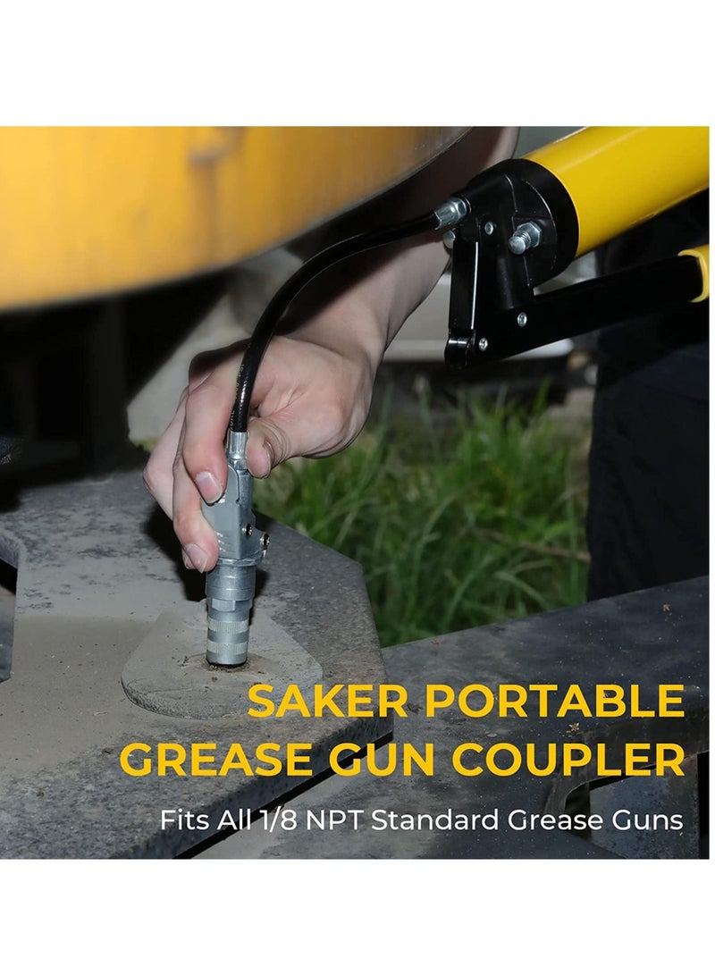 Captaintech Grease Coupler Quick Release High Pressure Grease Fittings Extensions Adapter Connect Grease Hose Adapter Fast to Lock and Release Fits 1/8 NPT Suitable for Most Grease Fittings - Image 5