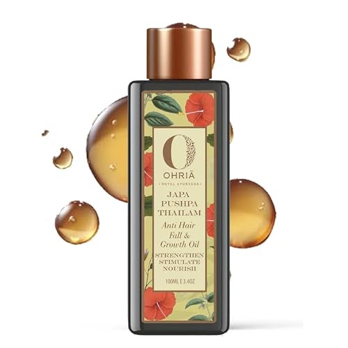 Ohria Ayurveda Japa Pushpa Thailam Hair Oil | Ayurvedic Herbal Blend with Neelibringadi Oil | Supports Hair Strength and Nourishment | For All Hair Types – 100ml - Image 1