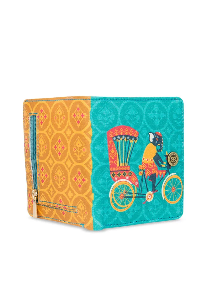 Chumbak  Elephant Adventures Snap Button Wallet - Teal for Women | Best Price UAE