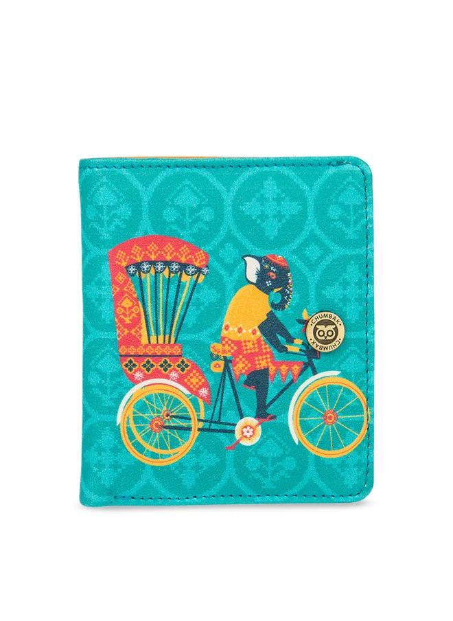 Elephant Adventures Snap Button Wallet - Teal