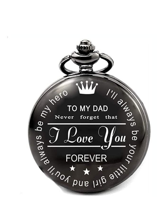 Y&D Pocket Watch, 1pc Best Wedding Gift Ideas, Birthday Father's Day Watches, Black Watch Carved Pendant Quartz  - Image 1