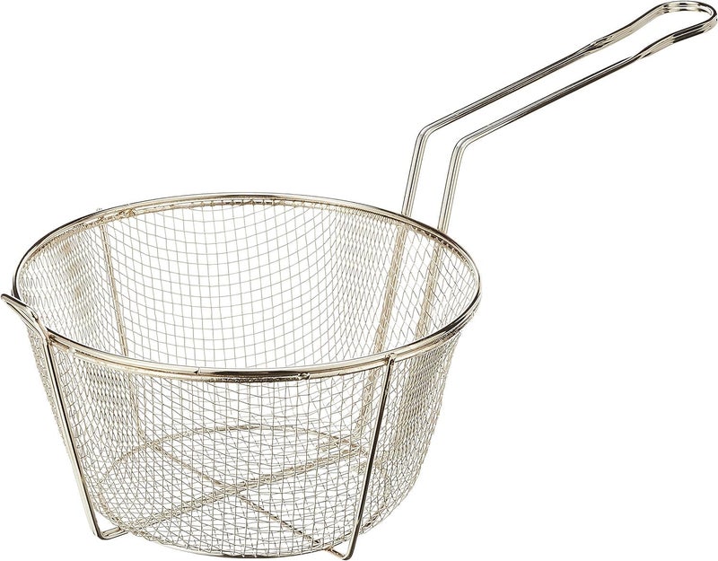 Gyanadh Small Strainer Colander Round Wire Frying Basket Deep Fryer Stainless Steel Folding Handle French Fries Fried Chicken Food Cooking Kitchen Mesh Home 30x18x10 CM - Image 1
