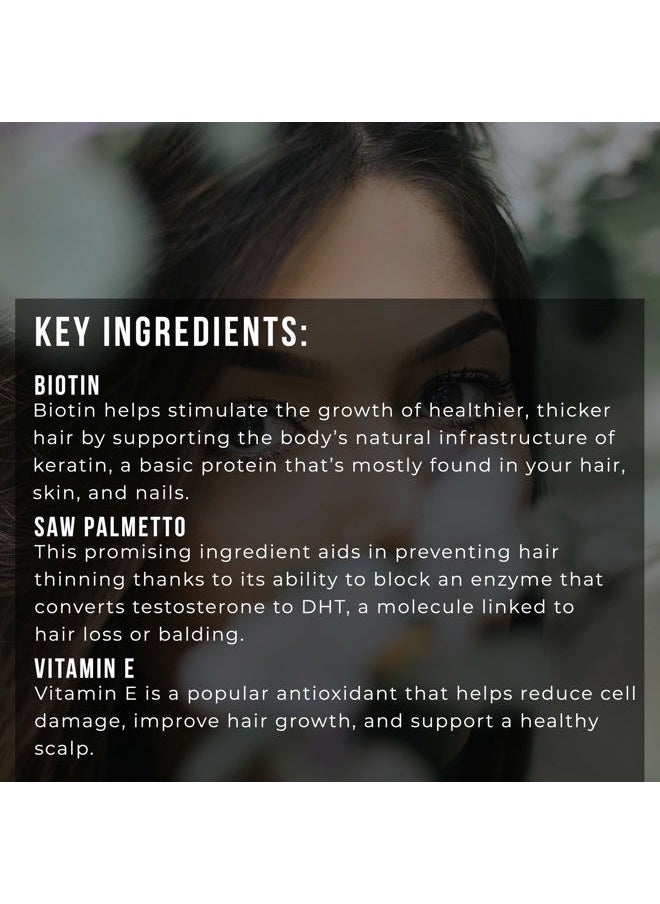TreeActiv Hair Savior | Biotin + Saw Palmetto Hair Growth Vitamins | Volumizer & Thickening Supplement for Men, Women | Folate, MSM, B Complex Pills for Hair, Skin, Nails | 60 Capsules, 30-Day Supply  - Image 3