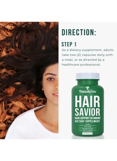 TreeActiv Hair Savior | Biotin + Saw Palmetto Hair Growth Vitamins | Volumizer & Thickening Supplement for Men, Women | Folate, MSM, B Complex Pills for Hair, Skin, Nails | 60 Capsules, 30-Day Supply  - Image 4