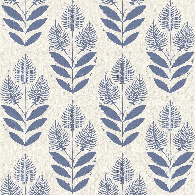 Naphite Tulip Floral Peel and Stick Wallpaper Vintage Leaf Boho Contact Paper for Cabinets Neutral Self Adhesive Wallpaper for Bedroom Bathroom Waterproof Farmhouse Wall Decor Navy 17.3inW 78.7inL - Image 1