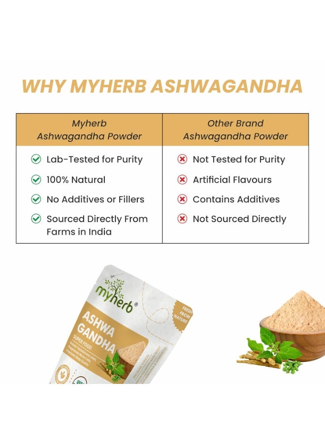 myherb 100% Pure Natural Organic Ashwagandha Powder || 227 Gm || Withania Somnifera || Ayurvedic Formula || Support for Stress-free Living- For Men And Women - Image 4