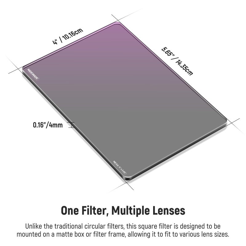 Neewer NEEWER ND0.6 (2 Stops) Square ND Filter, 4"x5.65" Dual Sided 30 Multi Nano Coated Cinema Neutral Density Filter for NEEWER Matte Box Compatible with Tilta Compatible with SmallRig  - Image 5