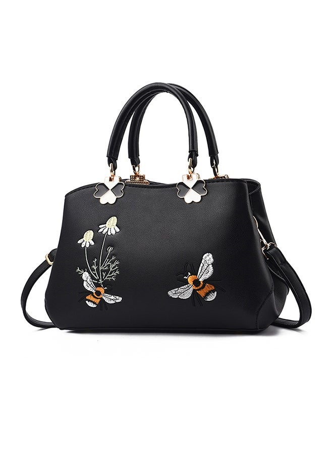 NIBEMINENT Stylish Light Weight Satchel Black 