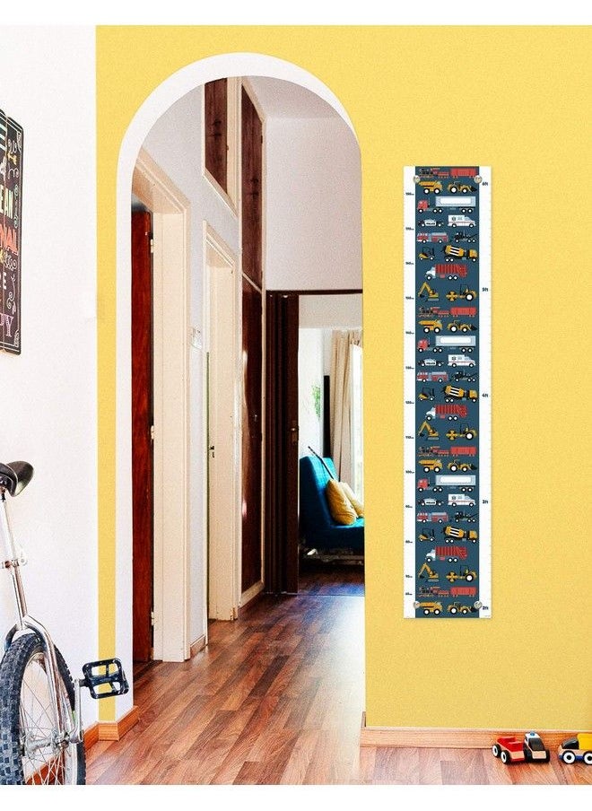 ThisWear Kid Room Decor Firetruck Police Car Truck And Train Growth Chart For Kids Measurement Growth Chart  - Image 4