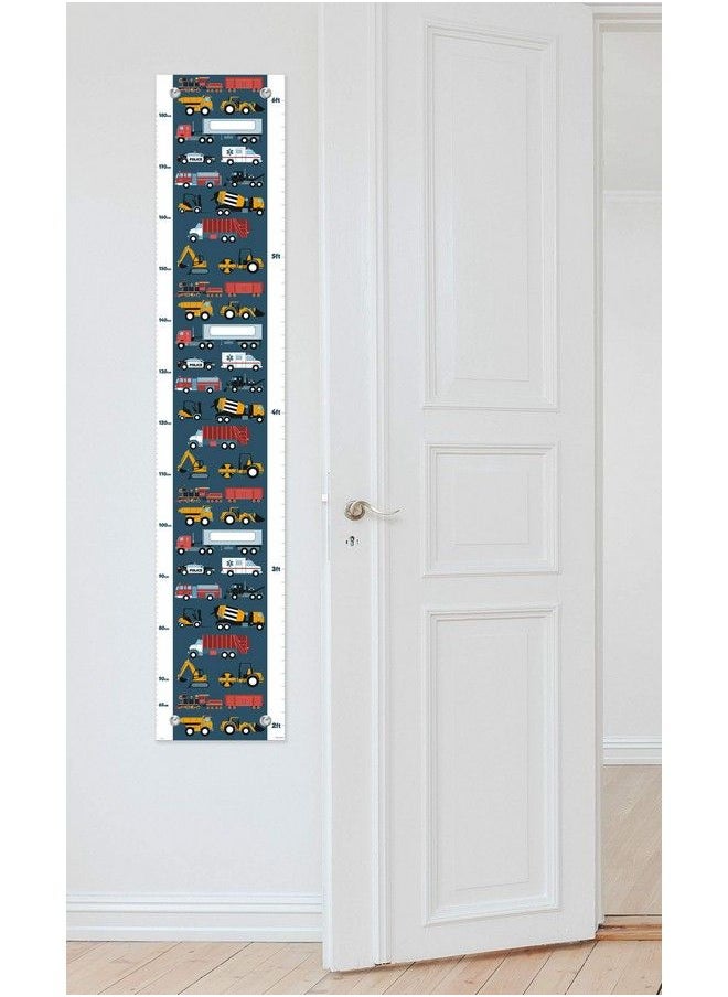 ThisWear Kid Room Decor Firetruck Police Car Truck And Train Growth Chart For Kids Measurement Growth Chart  - Image 3