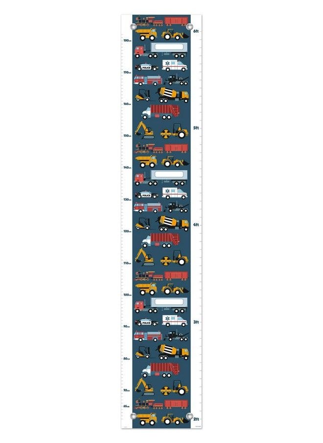 ThisWear Kid Room Decor Firetruck Police Car Truck And Train Growth Chart For Kids Measurement Growth Chart  - Image 2