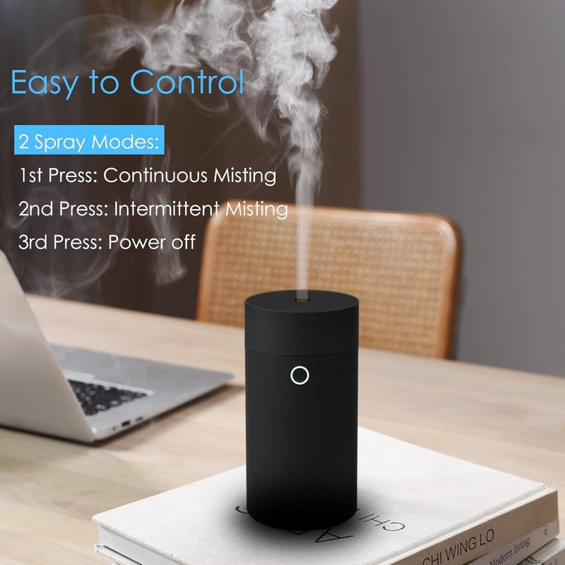 AoMck Car Diffuser for Essential Oils, Car Air Fresheners Fragrance Humidifiers, USB Powered Portable Cool Mist Ultrasonic Humidifiers for Car Home Office Bedroom (Plain Black) - Image 2