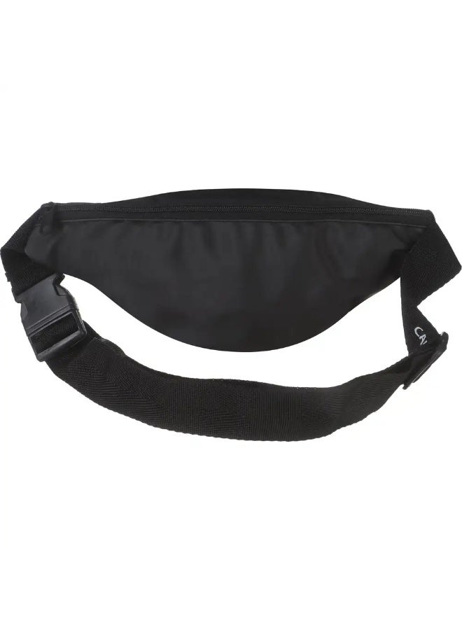 Men's Waterproof Waist Bag, 17 x 27 cm, 2 Zippers - Black White - Image 3