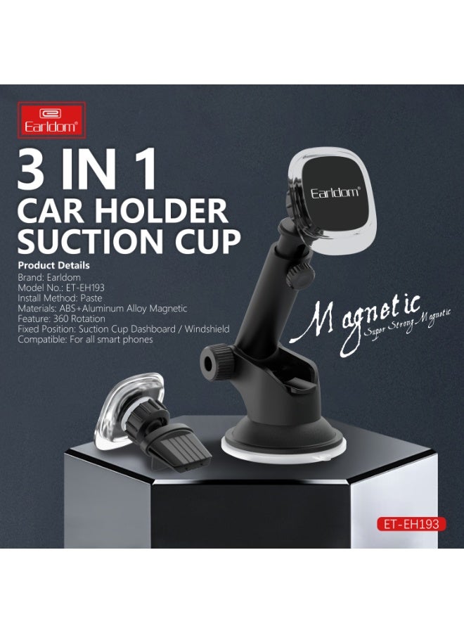 Earldom Holder EH193 3-in-1 Magnetic Car Holder Suction Cup - Super Strong Magnetic - Image 2