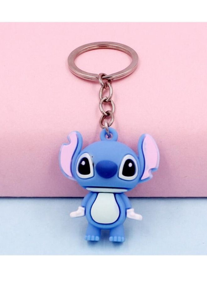 Generic Distinguished cartoon keychain cute accessory Lilo Stitch keychain fits car purse and bag cute creative gift 