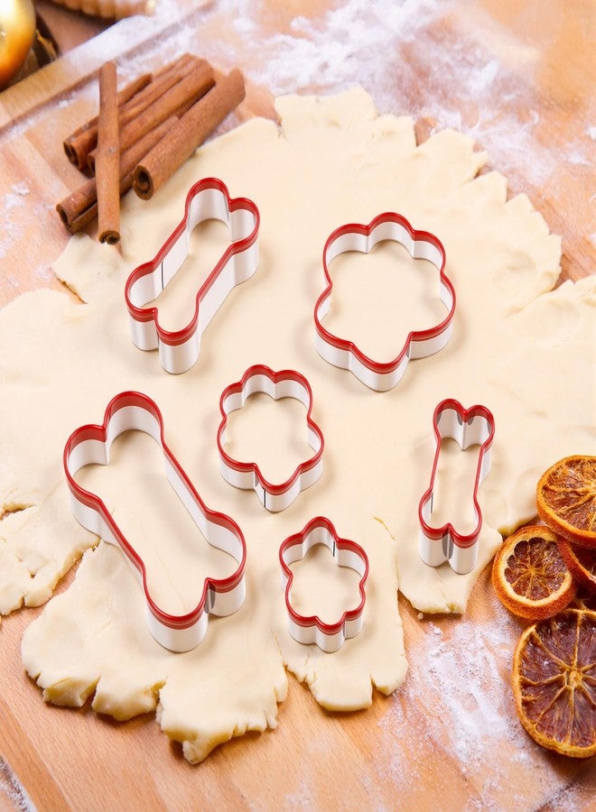 Alrhso Dog Bone Cookie Cutters for Treats 6 Size Dog Bone & Paw Cookie Cutters, Stainless Steel Biscuit Mold with Soft PVC Cover Coated - Image 5