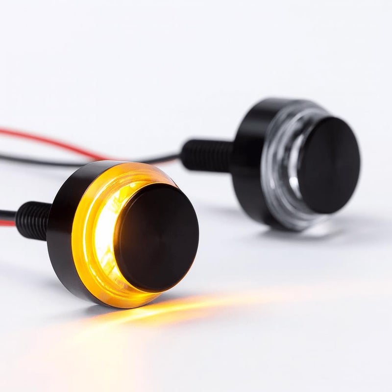 إشارات دوران LED من Eagle Lights لنهاية القضبان لدراجات 78 النارية مقبض القضيب إشارات دوران بلينكر مؤشر أسود