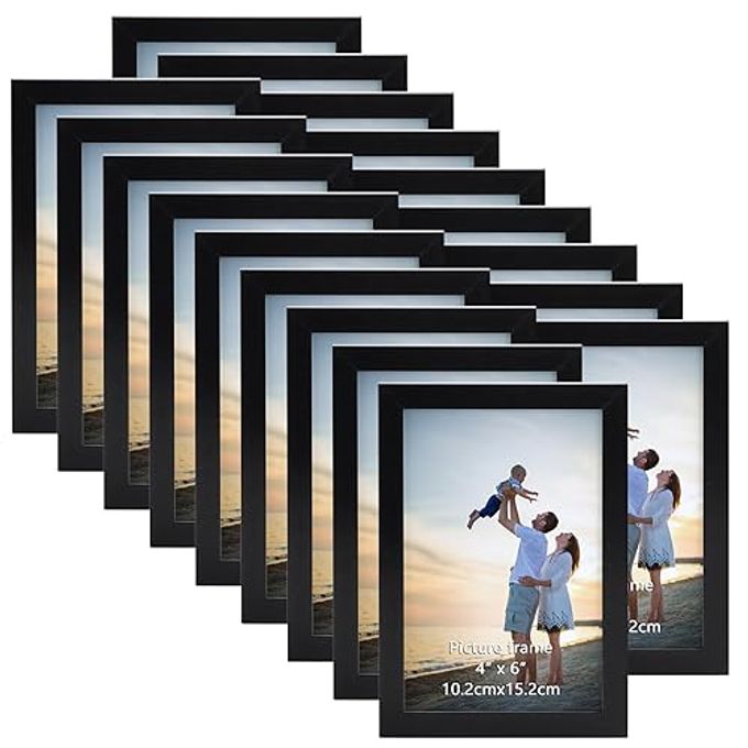 18PACK 6X4 PHOTO FRAME SLIM BLACK PICTURE FRAMES 6X4 ELEGANT DESIGN FOR WALL AND TABLE DECORATION