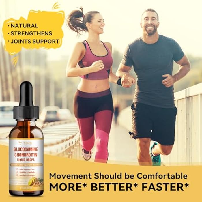 Totaria Glucosamine Chondroitin MSM Liquid Drops, Vitamin D3 - Joint Support Supplement for Mobility, Flexibility & Bones Chondroitin Sulfate Supplement Turmeric, Quercetin, Bromelain, MSM Oil 2 FL.OZ - Image 3