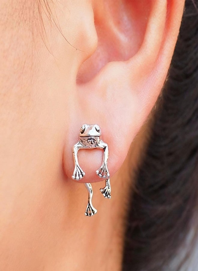 Frodete Frog Earrings for Women Christmas Stocking Stuffers Vintage Frogs Shaped Stud Earrings Funny Cute 3D Animal Earrings Jewelry Gifts, Metal, No Gemstone - Image 2