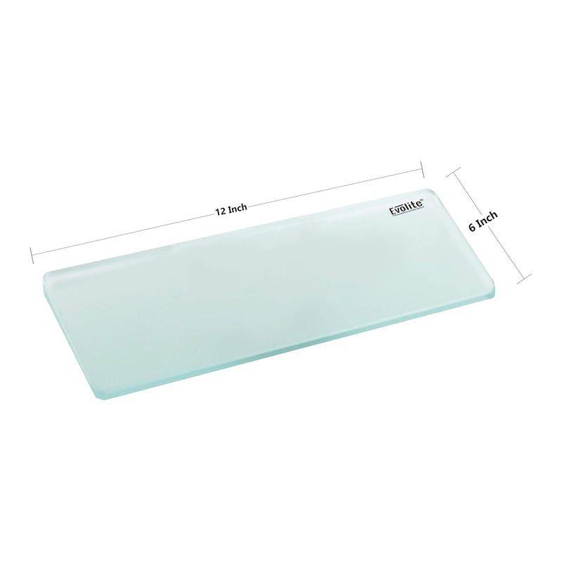 Evolite Evolite Premium Tempered Glass Shelf Corner for Bathroom Kitchen and Wall Mount Storage Accessories with Fitted Brackets for Home Decor Glass 5 x 12 inchPack of 2 - Image 2