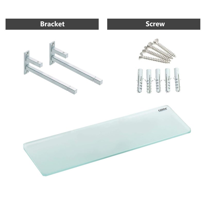Evolite Evolite Premium Tempered Glass Shelf Corner for Bathroom Kitchen and Wall Mount Storage Accessories with Fitted Brackets for Home Decor Glass 5 x 12 inchPack of 2 - Image 3