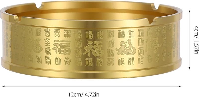 Vintage Brass Ashtray Polished Round Decorative Jewelry Tray For Home Office - Image 3