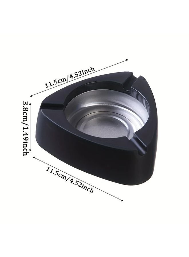 Round Stainless Steel Ashtray Large Capacity Windproof Design Brown - Image 4