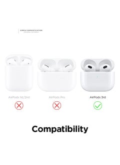 الفضاء الرقمي حافظة AirPods 3، حافظة بتصميم لاعب ألعاب متوافقة مع حافظة AirPods من الجيل الثالث 2021، حافظة واقية من السيليكون الفاخر مع سلسلة مفاتيح، شحن لاسلكي باللون الرمادي  - Image 2