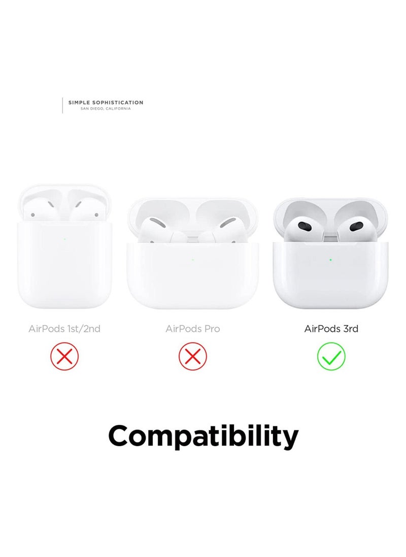 الفضاء الرقمي - حافظة AirPods 3، حافظة بتصميم لاعب ألعاب متوافقة مع حافظة AirPods من الجيل الثالث 2021، حافظة واقية من السيليكون الفاخر مع سلسلة مفاتيح، شحن لاسلكي باللون الرمادي - Image 1