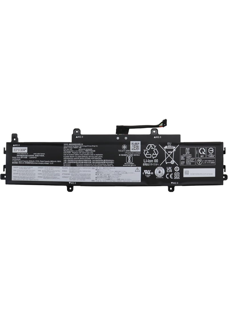 Terabyte بطارية لابتوب L22M3PG1 سعة 57Wh متوافقة مع Lenovo IP Slim 3 Chrome 14IAN8 / 14e Chromebook Gen3 Series L22D3PG1 - Image 1