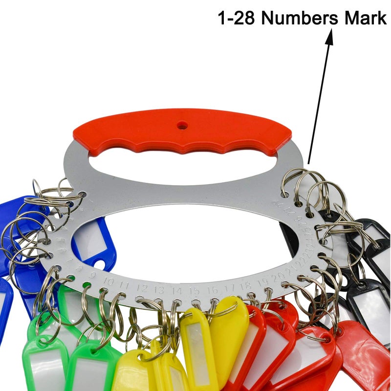Maydahui منظم مفاتيح ميداهوي محمول مع 28 حلقة مفاتيح قابلة للفصل و30 علامة مفاتيح ملونة متنوعة - Image 3