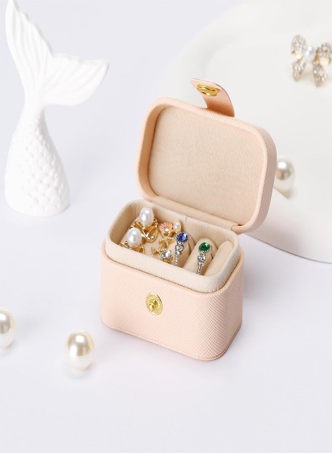 KUKUVR Small Travel Jewelry Box For Ring Stud Earring, Mini Jewelry Ring Holder for Multiple Rings, Portable Jewelry Storage Organizer Case (Pink) - Image 3