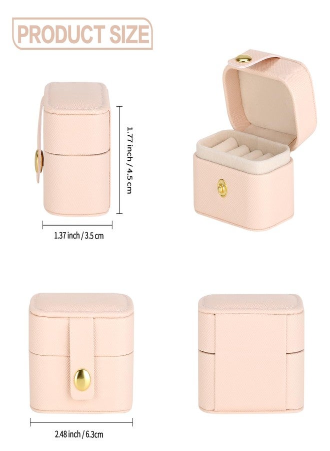 KUKUVR Small Travel Jewelry Box For Ring Stud Earring, Mini Jewelry Ring Holder for Multiple Rings, Portable Jewelry Storage Organizer Case (Pink) - Image 2