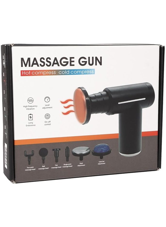 Electric Massage Gun, Portable Muscle Massager, Controlled Hot Cold Impact Deep Tissue Massager(Black)  - Image 1
