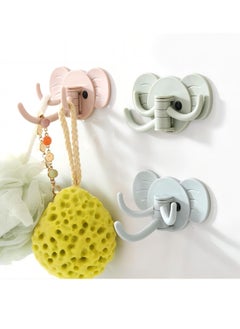 SYOSI 9pcs Elephant Swivel Adhesive Hooks Self Adhesive Hooks Decorative and Durable Wall Hangers for Hanging Key Towel Hooks No Punching Required Extra Large Load-bearing Three Colors x3  - Image 1