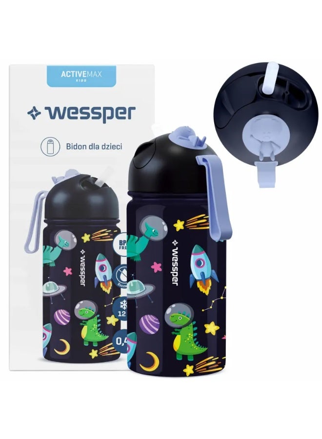 زجاجة مياه حرارية للأطفال من ويسبر ActiveMax Kids سعة 410 مل – تصميم “كوزموس” - Image 1