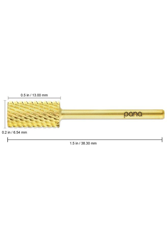 Pana 332" Shank Size Flat Top Large Barrel Gold Carbide Extra Coarse Grit Nail Drill Bit For Efile Nail Drills - Image 3