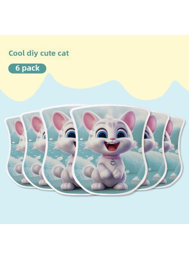 Children's Rolling Iron Ring Toy Adult Nostalgic Outdoor Luminous Kindergarten Primary School Students Hand Push Iron Ring Fitness Wheel-Specifications:Cool DIY Cute Cat-blue  - Image 1