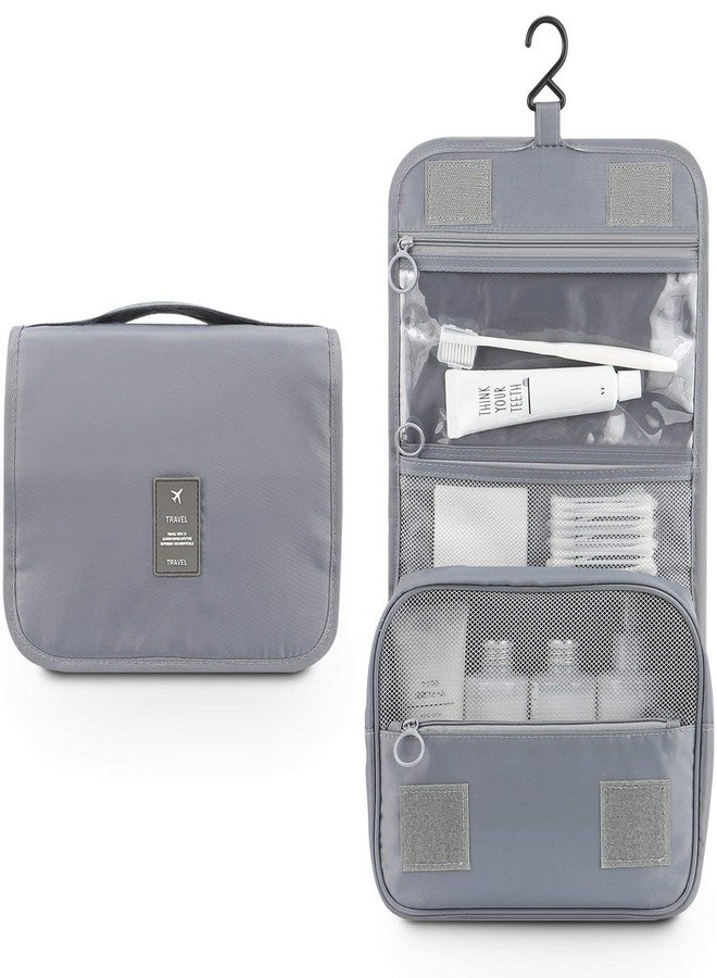 Storescent Girls' Hanging Carry-On Case Cosmetic Bag for Vacation, Trips, and Gym (Grey) with Set of 3 Refillable Food Grade Travel Bottles - Image 2