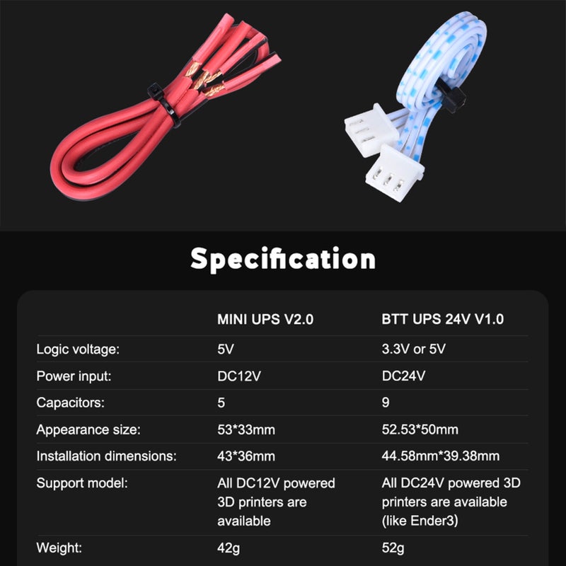BIQU BTT UPS 24V V1.0 Resume Printing Module Sensor 3D Printer Parts for SKR V1.3 Mini E3 SKR Pro Ender-3 CR-10 - Image 4
