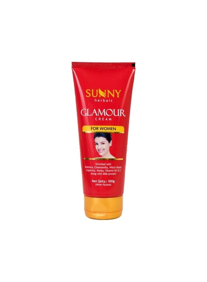 Sunny Herbals Glamour Cream To Moisturize & Lightens Skin Tone | Protects From Darkening Effect of Sun | Restores Damaged Skin Cells | Enriched With Aloe Vera, Chamomilla, Vitamin B3 & E | For Women, 100 gm - Image 1